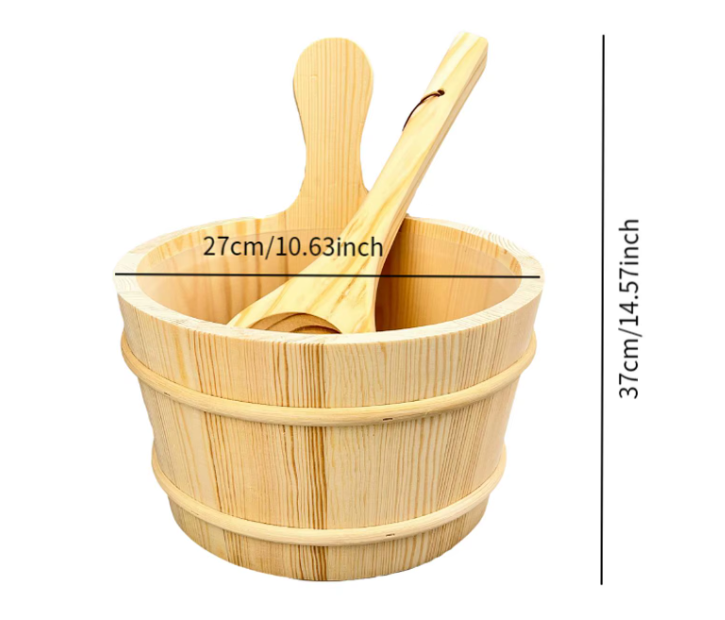 Authentieke Houten Sauna-emmer – Natuurlijk & Duurzaam voor Traditie