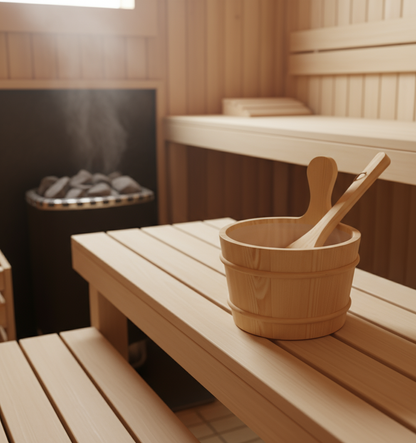 Authentieke Houten Sauna-emmer – Natuurlijk & Duurzaam voor Traditie