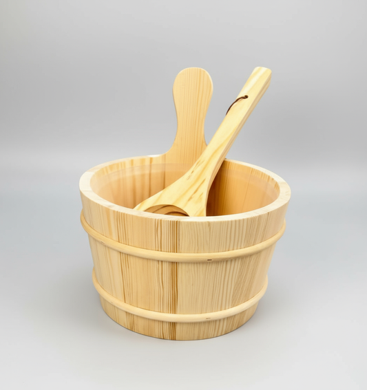 Authentieke Houten Sauna-emmer – Natuurlijk & Duurzaam voor Traditie