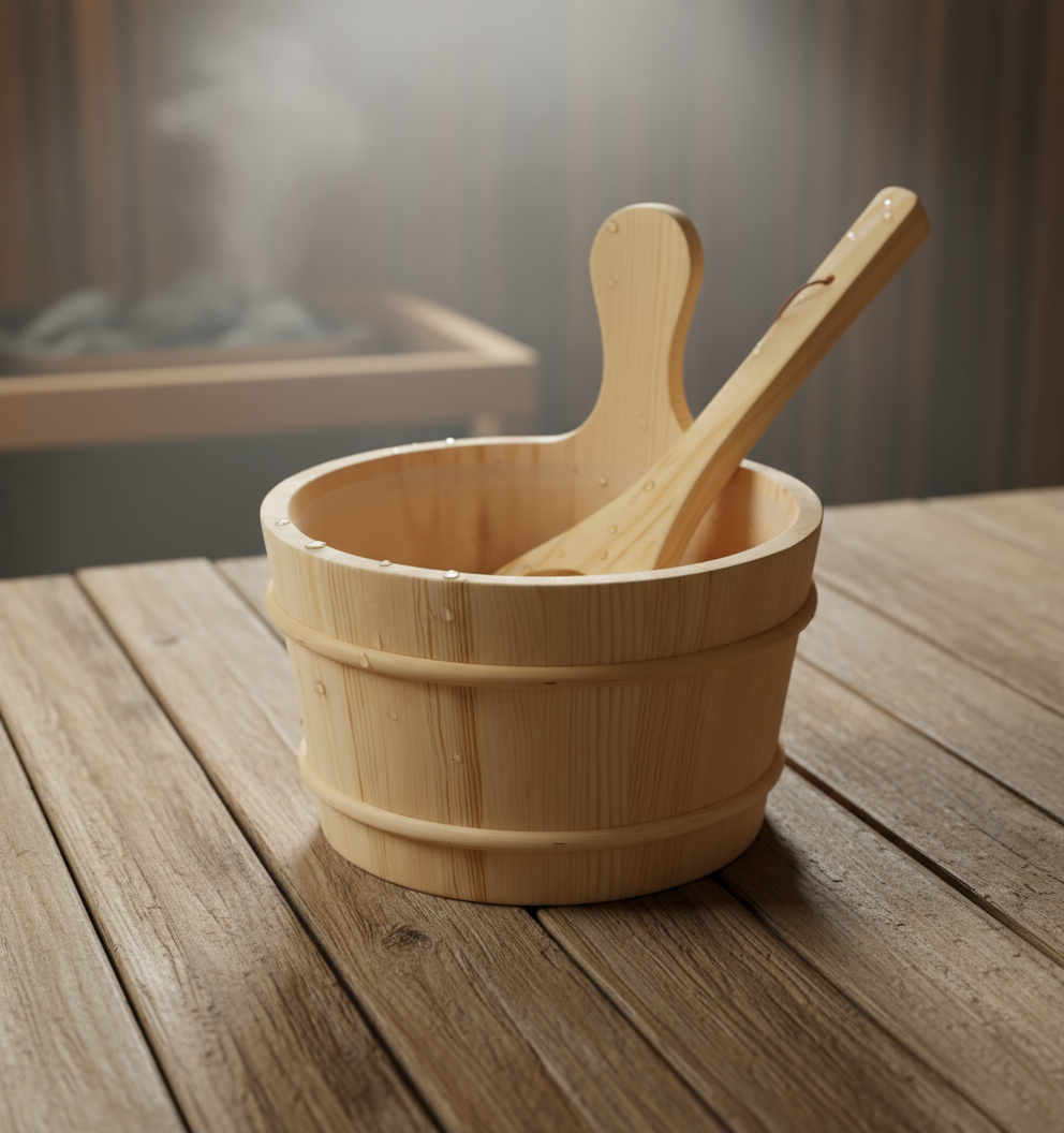 Authentieke Houten Sauna-emmer – Natuurlijk & Duurzaam voor Traditie