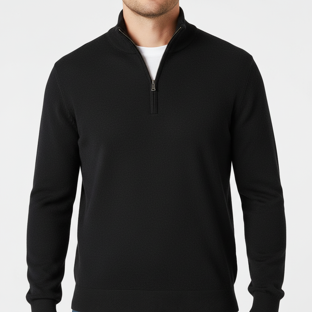 Comfortabele Merinowol Pullover met Rits voor Warmte en Stijl 7