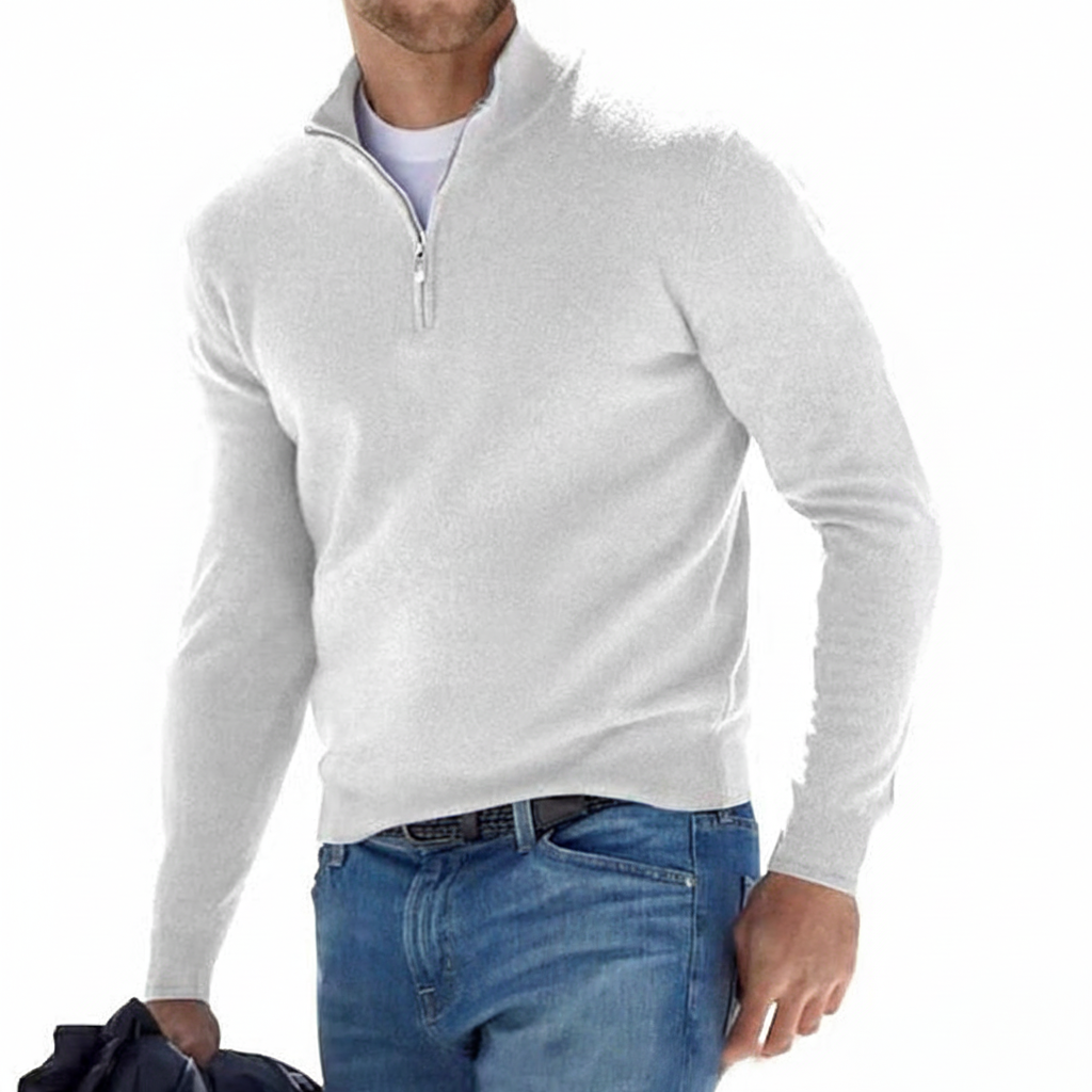 Comfortabele Merinowol Pullover met Rits voor Warmte en Stijl 8